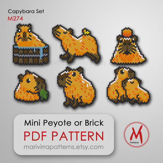 Capybara Set Peyote or Brick Digital Bead Pattern