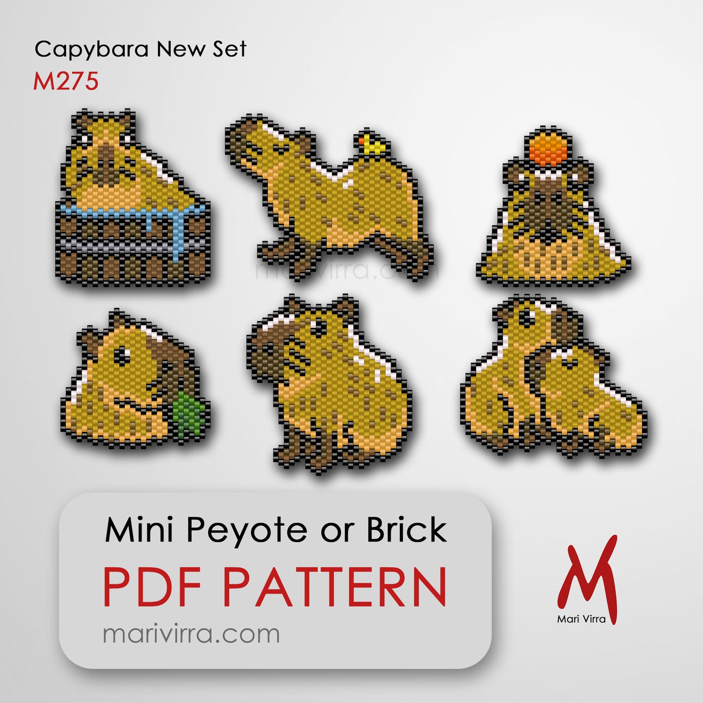 Capybara New Set Peyote or Brick Digital Bead Pattern
