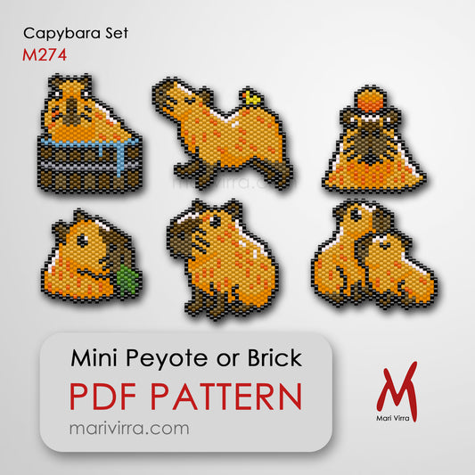 Capybara Set Peyote or Brick Digital Bead Pattern