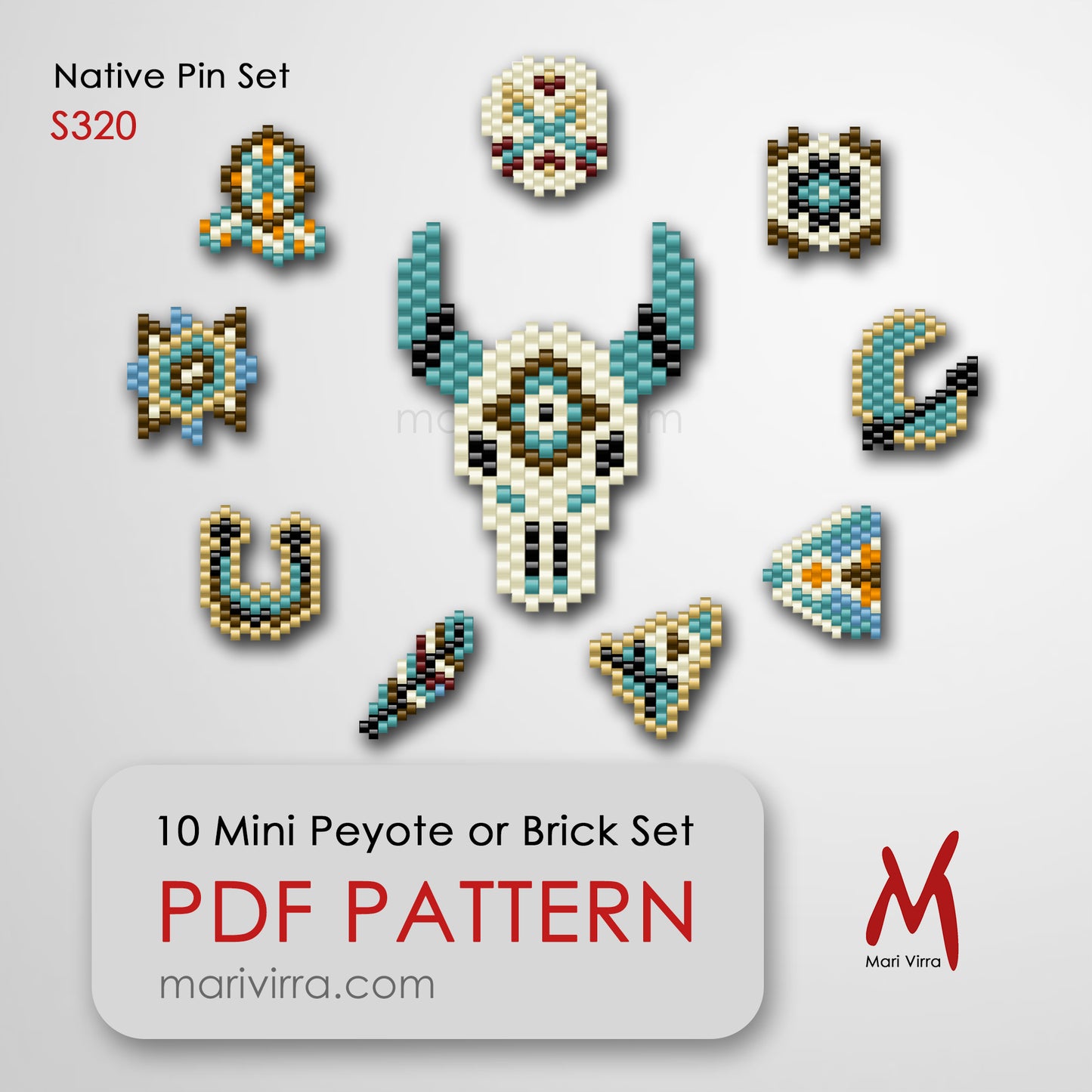 Native Pin Set Peyote or Brick Digital Bead Patterns