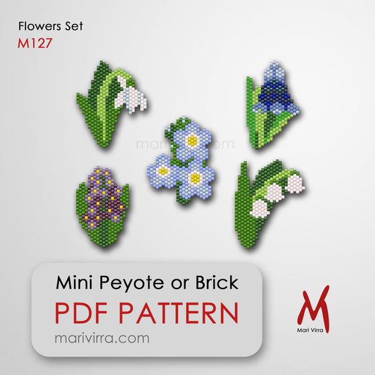 Flowers Set Peyote or Brick Digital Bead Pattern