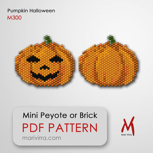Pumpkin Halloween Peyote or Brick Digital Bead Pattern