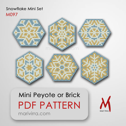 Snowflake Mini Set Peyote or Brick Digital Bead Pattern