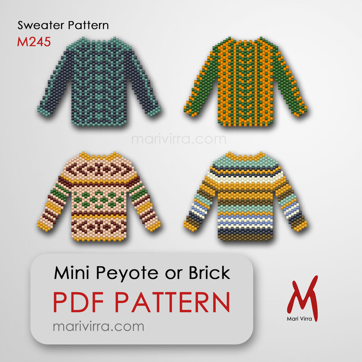 "Ugly" Sweater Set Peyote or Brick Digital Bead Pattern