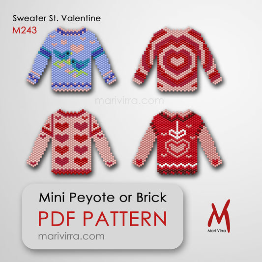 Sweater St. Valentine Set Peyote or Brick Digital Bead Pattern