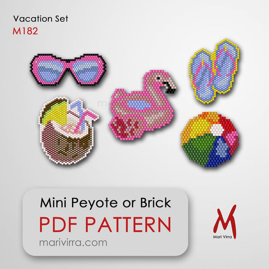 Vacation Set Peyote or Brick Digital Bead Pattern
