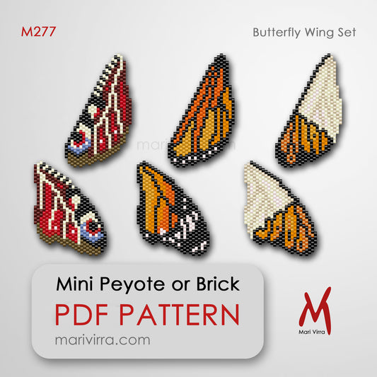 Monarch Butterfly Wing Set Peyote or Brick Digital Bead Patterns
