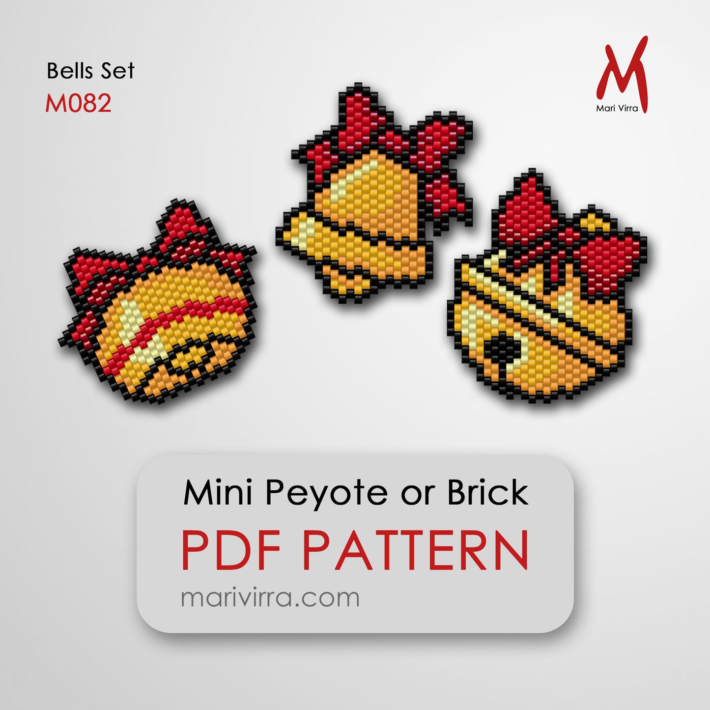 Bells Set Peyote or Brick Digital Bead Pattern