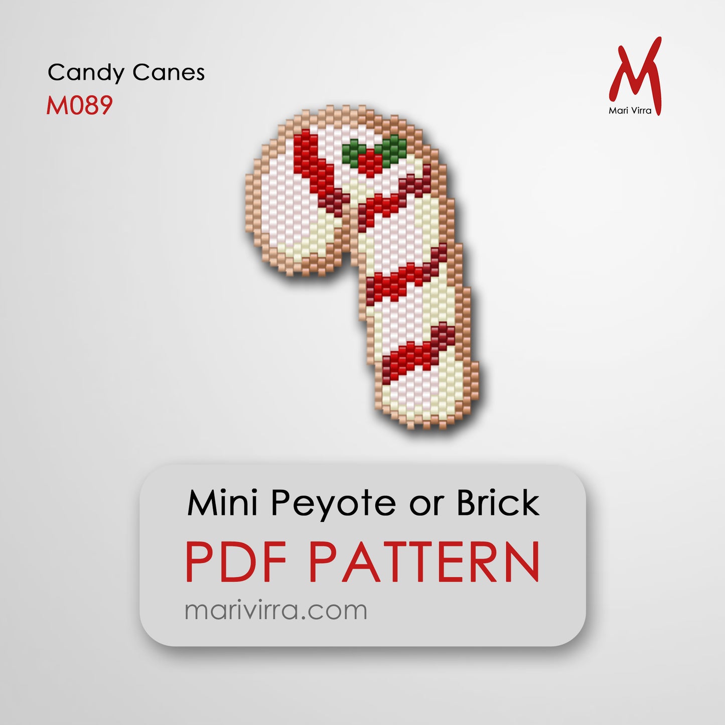 Candy Cane Striped Peyote or Brick Digital Bead Pattern
