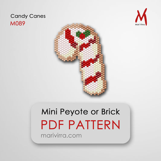 Candy Cane Striped Peyote or Brick Digital Bead Pattern