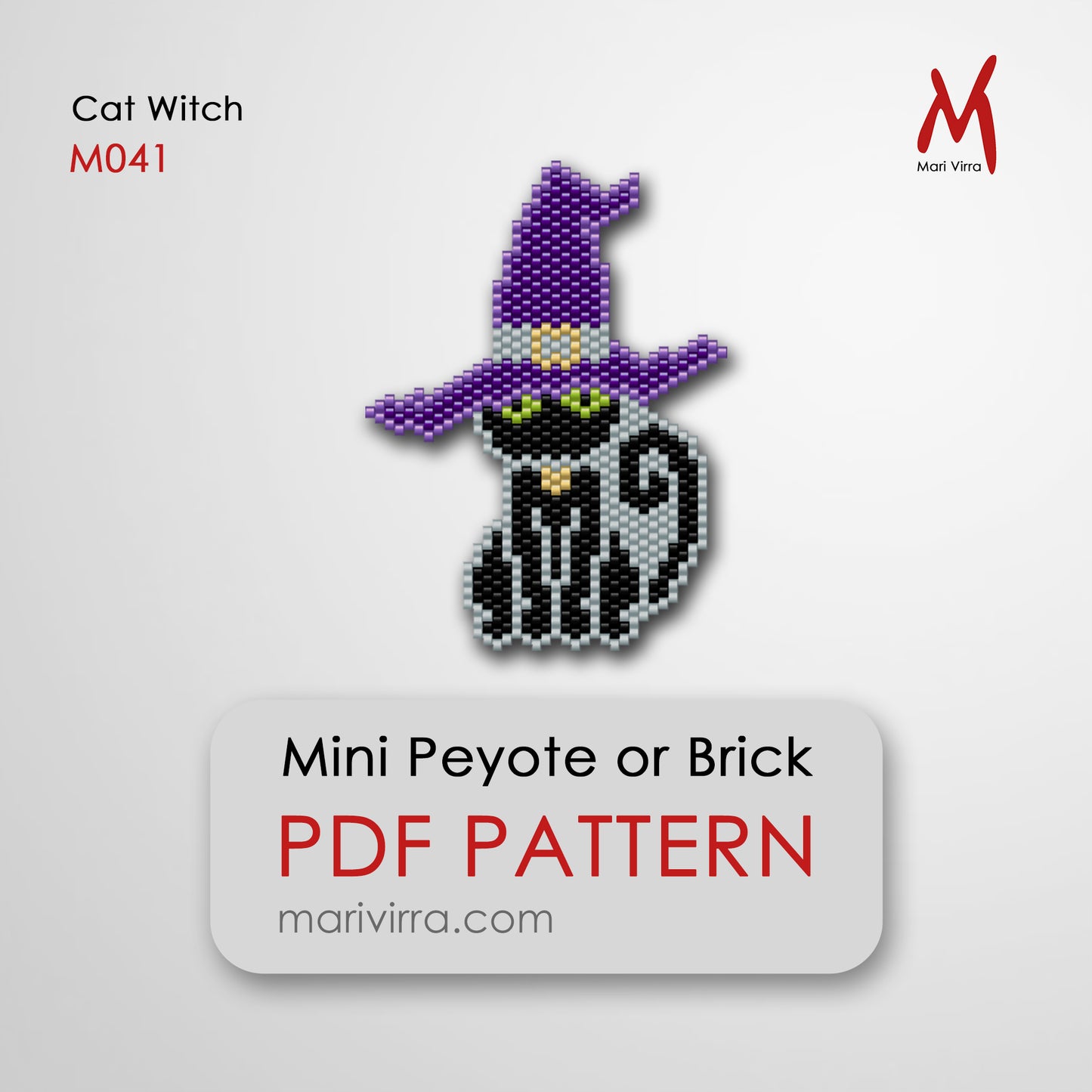 Cat Witch Peyote or Brick Digital Bead Pattern