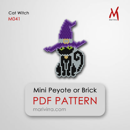 Cat Witch Peyote or Brick Digital Bead Pattern