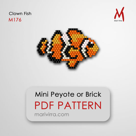 Clown Orange Fish Brick Digital Bead Pattern