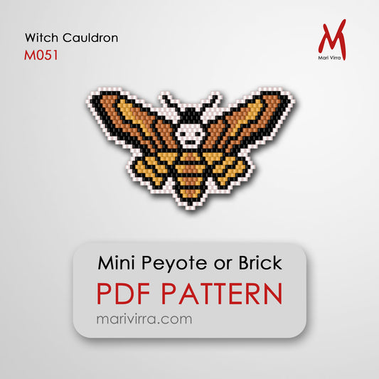 Dead Head Moth Peyote or Brick Digital Bead Pattern