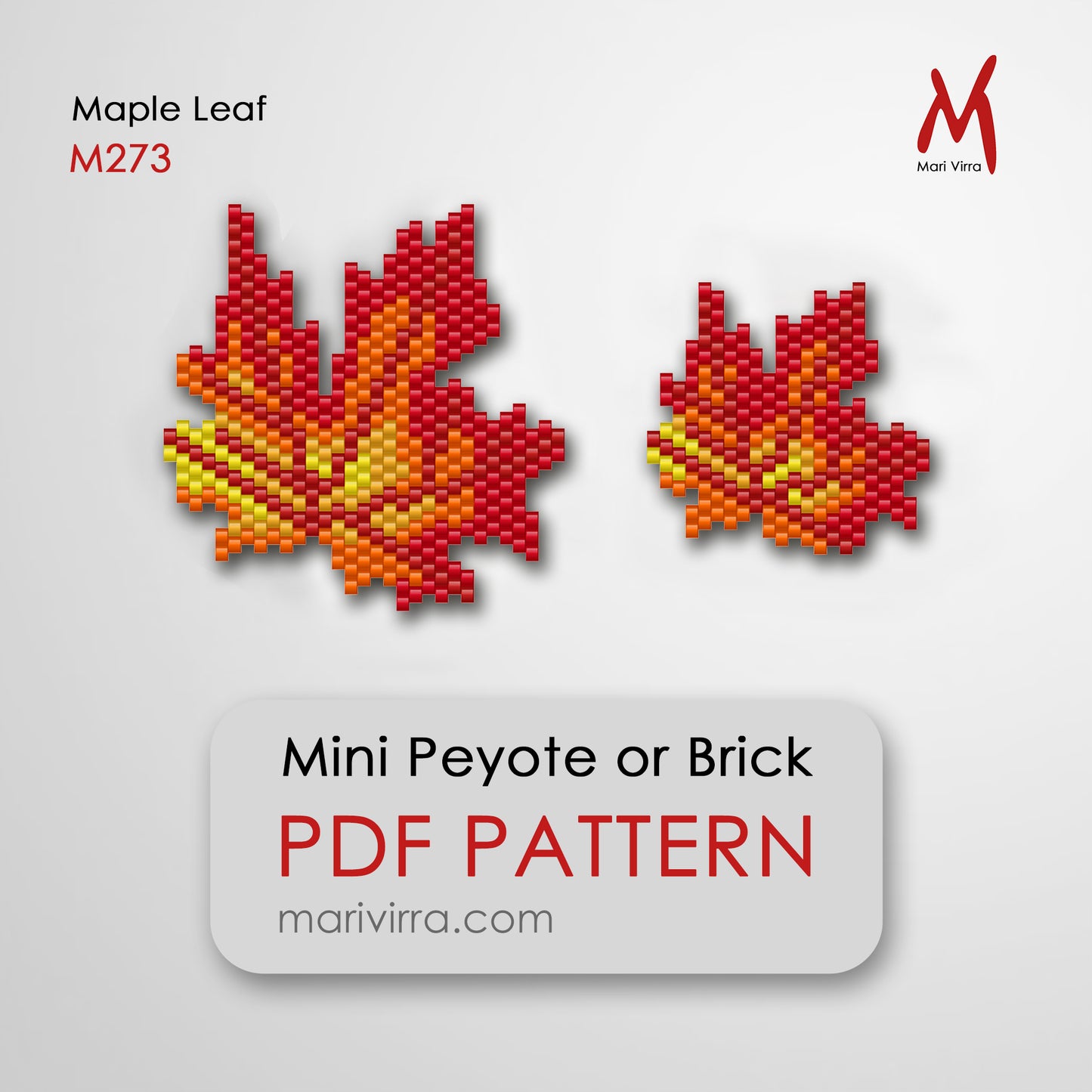 Maple Leaf Peyote or Brick Digital Bead Pattern