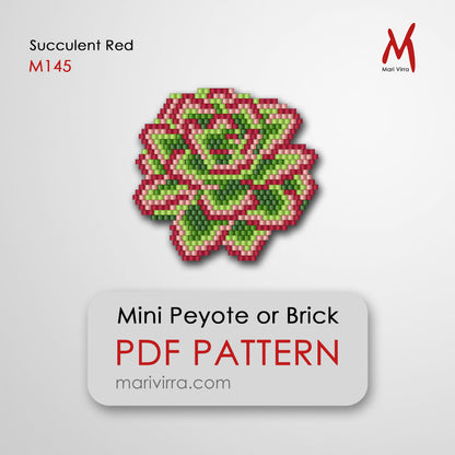 Succulent Red Peyote or Brick Digital Bead Pattern