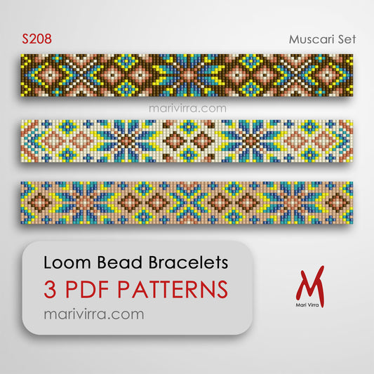 Muscari Set of Three Loom Digital Bead Patterns