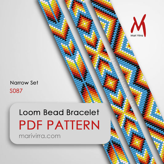 Narrow Set of Three Loom Digital Bead Patterns