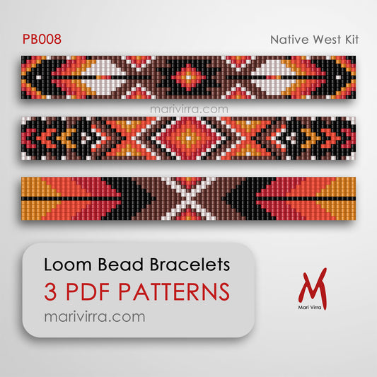 Native West Preciosa Set of Three Loom Digital Bead Patterns
