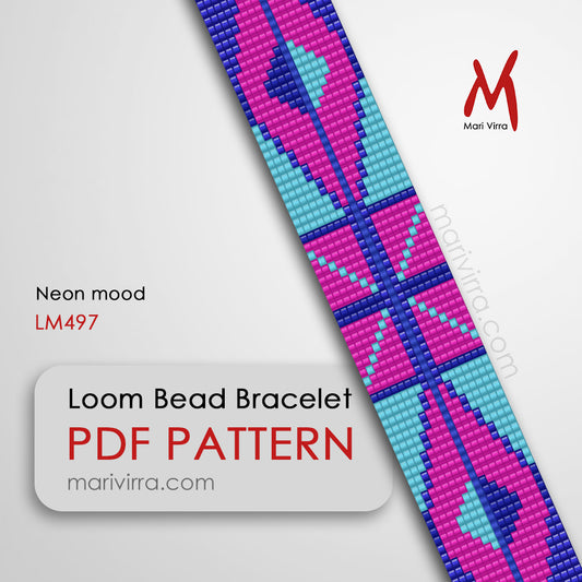 Neon Mood Bracelet Loom Digital Bead Pattern