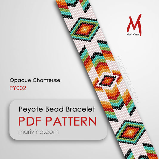 Opaque Chartreuse Band Peyote Digital Bead Pattern