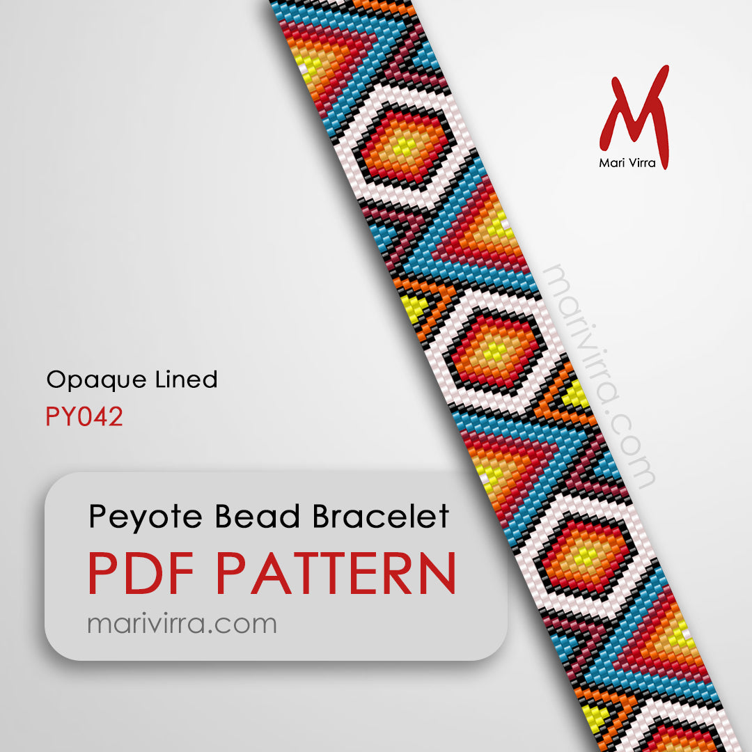 Opaque Lined Peyote Digital Bead Pattern