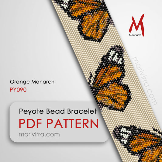 Orange Monarch Peyote Peyote Digital Bead Pattern