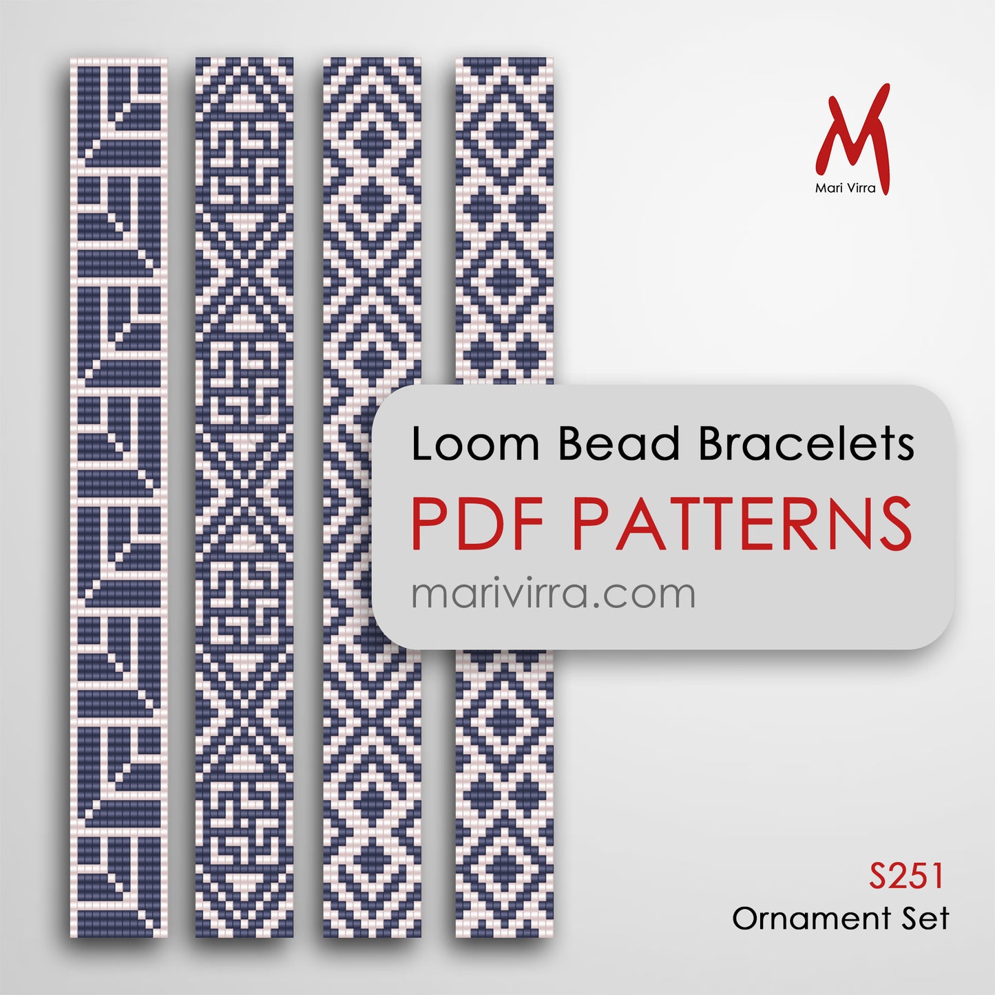 Ornament Set of Four Loom Digital Bead Patterns