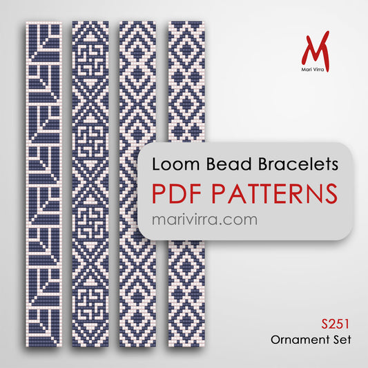 Ornament Set of Four Loom Digital Bead Patterns