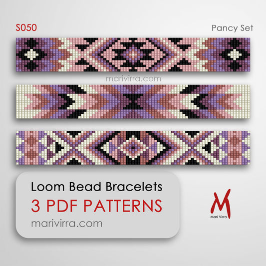 Pancy Set of Three Loom Digital Bead Patterns