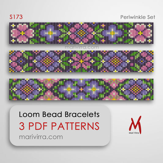 Periwinkle Set of Three Loom Digital Bead Patterns