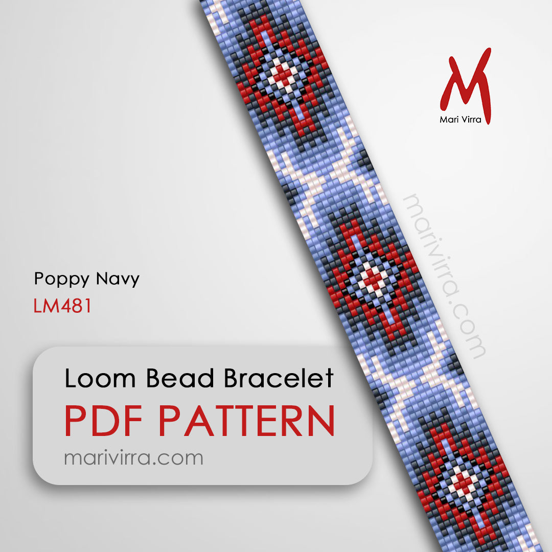 Poppy Navy Loom Digital Bead Pattern