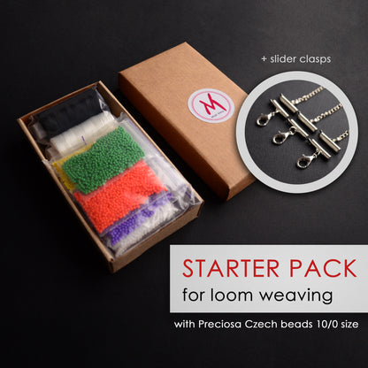 Preciosa Round Starter Beading Pack Kit for creating Loom Bracelets with 10/0 beads size