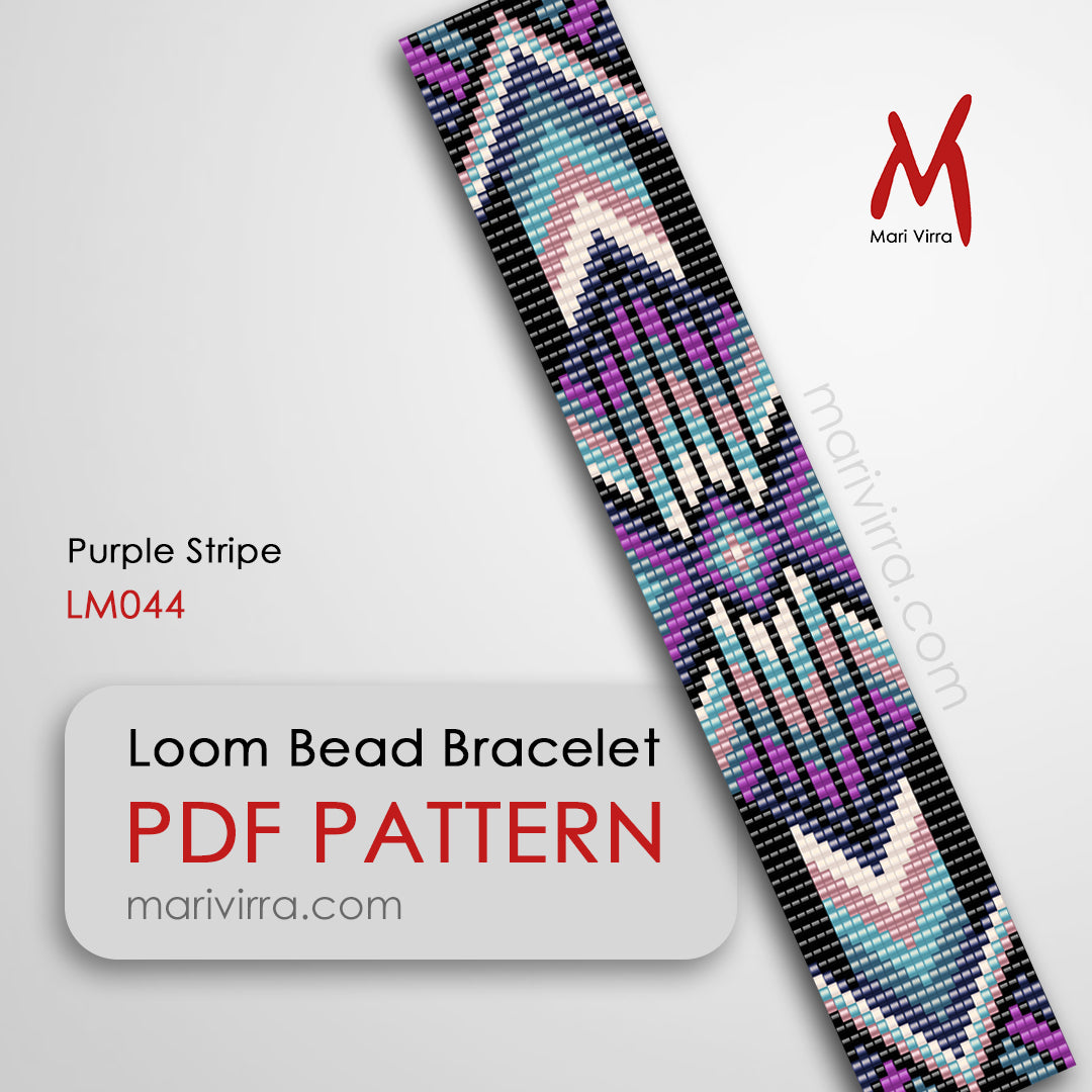 Purple Stripe Loom Digital Bead Pattern