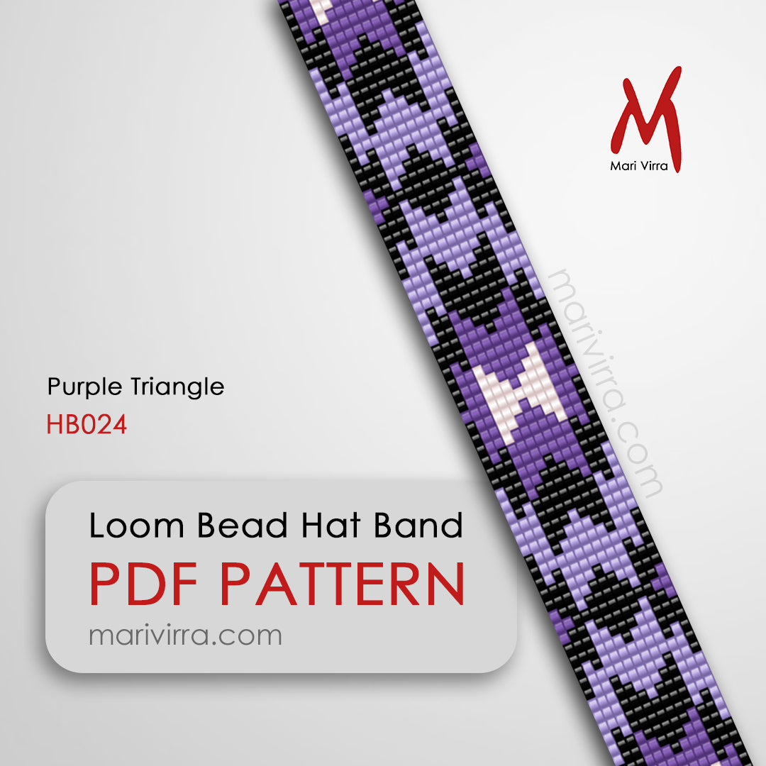 Purple Triangle Bracelet & Hat Band Loom Digital Bead Pattern