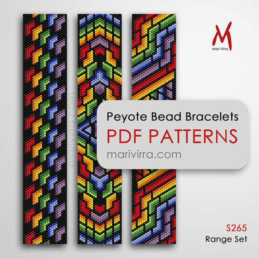 Range Set of Three Peyote Digital Bead Patterns