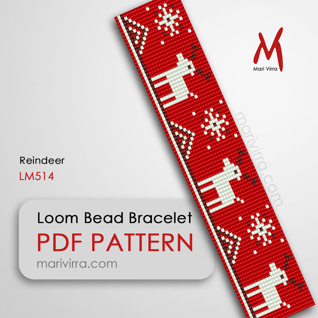Reindeer Bracelet Loom Digital Bead Pattern