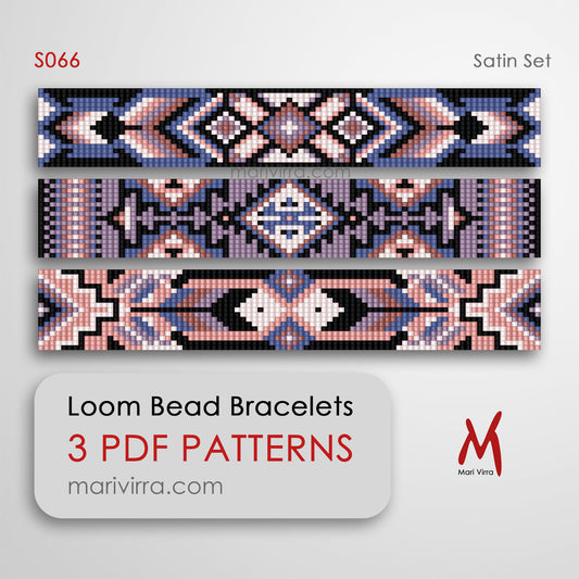Satin Set of Three Loom Digital Bead Patterns