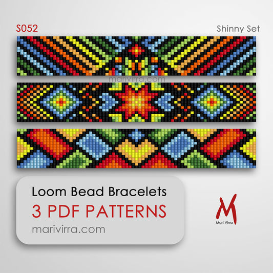 Shinny Set of Three Loom Digital Bead Patterns