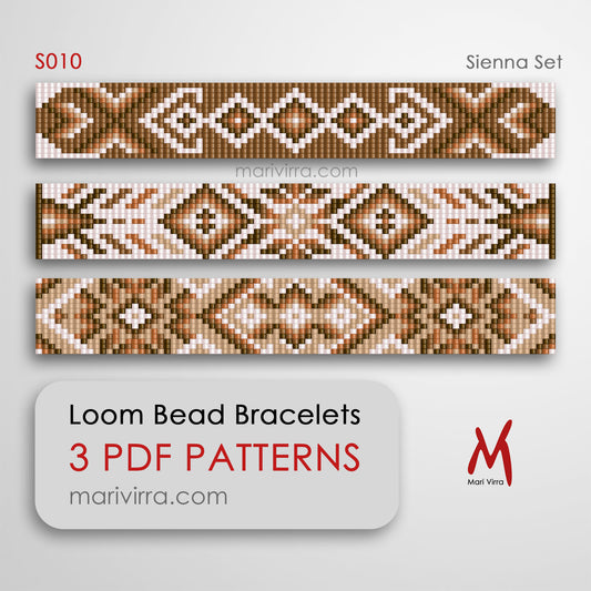 Sienna Set of Three Loom Digital Bead Patterns