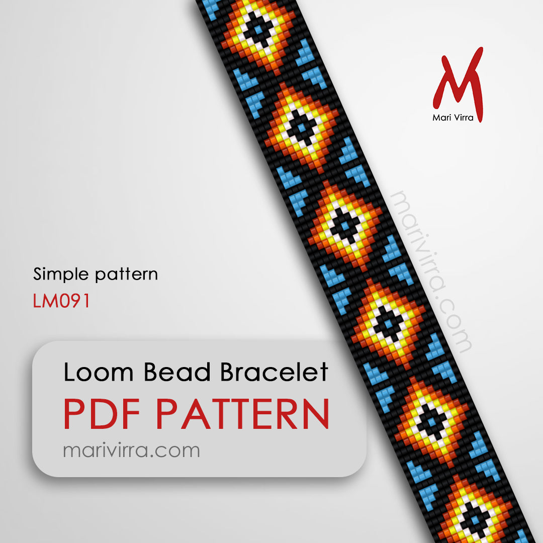 Simple Bracelet Loom Digital Bead Pattern