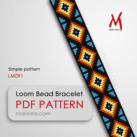 Simple Bracelet Loom Digital Bead Pattern