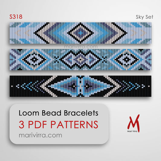 Sky Set of Three Loom Digital Bead Patterns