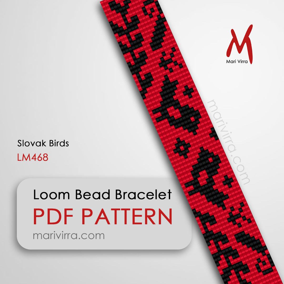 Slovak Birds Bracelet Loom Digital Bead Pattern