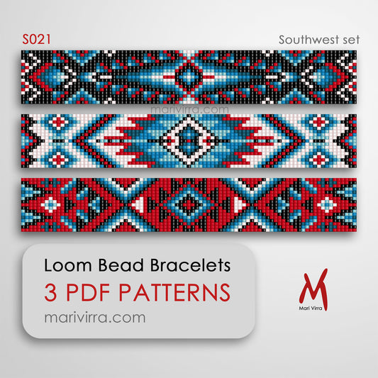 Southwest Set of Three Loom Digital Bead Patterns