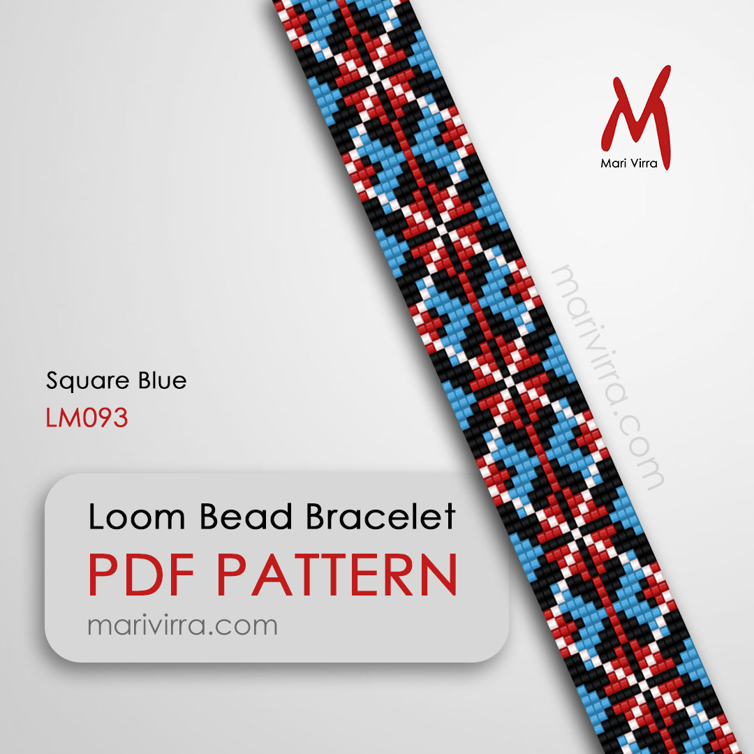 Square Blue Loom Digital Bead Pattern
