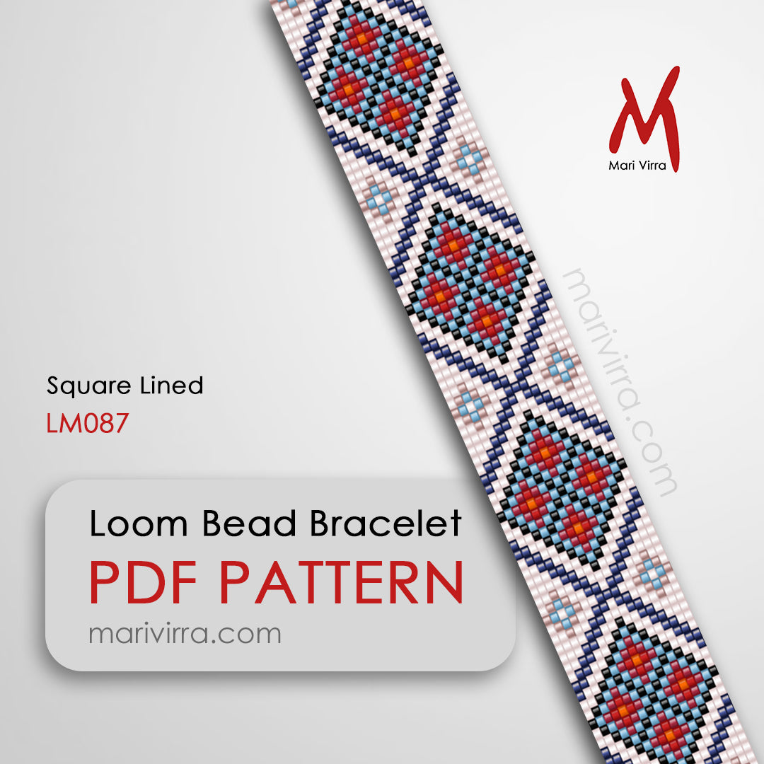 Square Lined Bracelet Loom Digital Bead Pattern