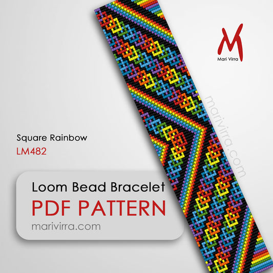 Square Rainbow Loom Digital Bead Pattern