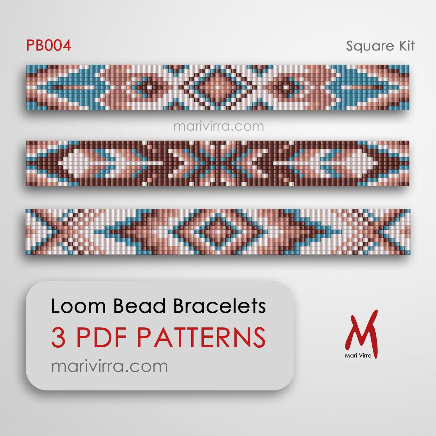 Square Preciosa Set of Three Loom Digital Bead Patterns