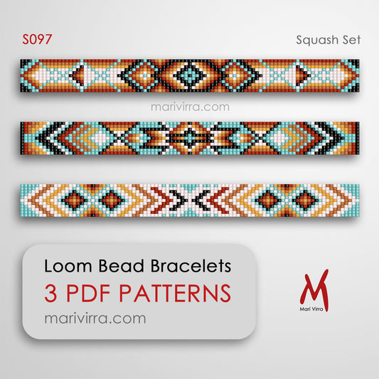 Squash Set of Three Loom Digital Bead Patterns